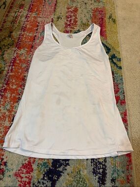 Women’s White Racerback Tank Top — Performance Stretch